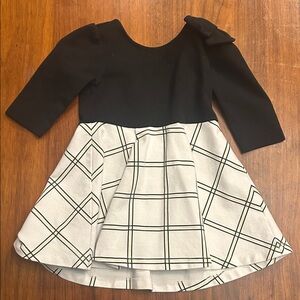 Janie and Jack Black Bodice with White Plaid Skirt Girls Dress